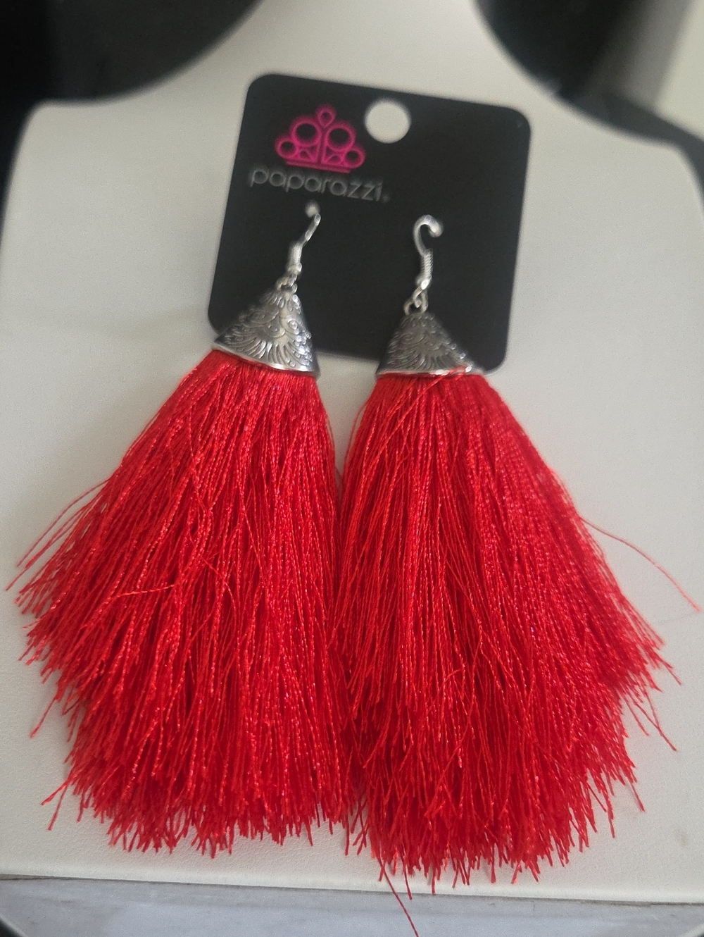 Paparazzi Red Fringe Earrings NWT